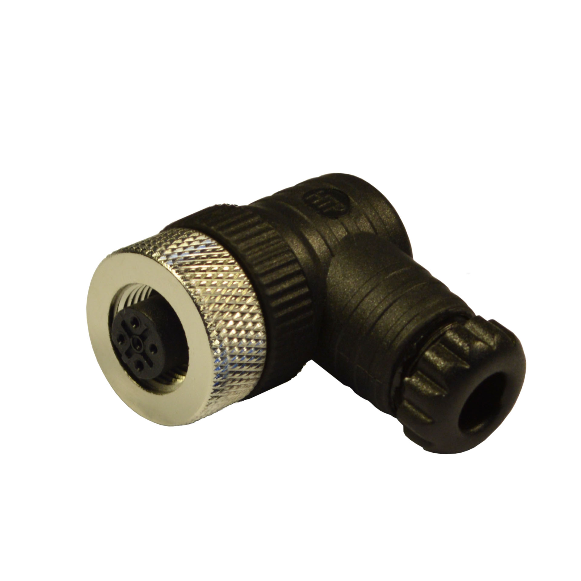 M12 B-CODED field attachable,female,90°,5p.,PG7